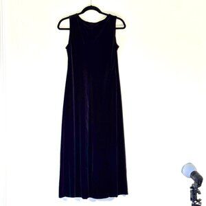 Molly Malloy Black Velvet Long Evening Dress